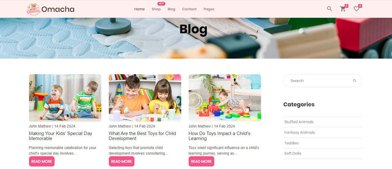 Omacha Blog Page