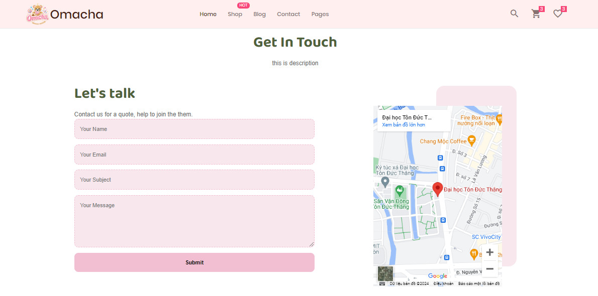 Omacha Contact Page