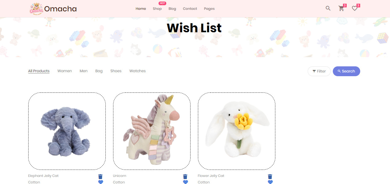 Omacha Wishlist Page